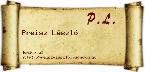Preisz László névjegykártya